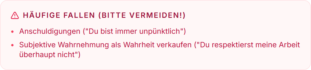 Typische Fallen und Hinweise beim Formulieren eines Skills.